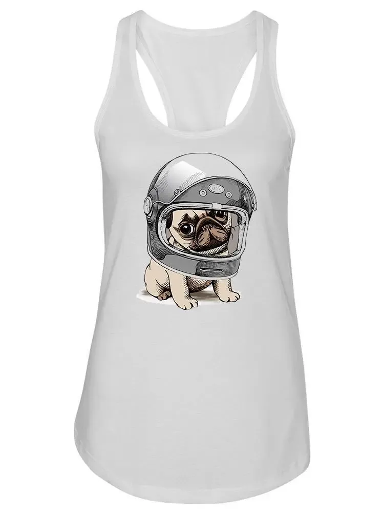 A Cute Astronaut Pug Tank Women's -Image by Shutterstock