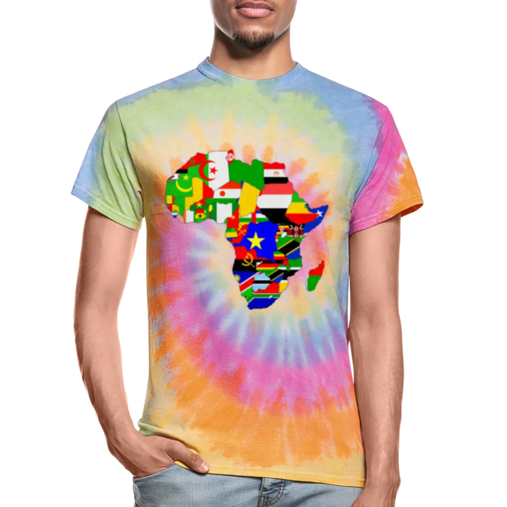 African Flags Unisex Tie Dye T-Shirt
