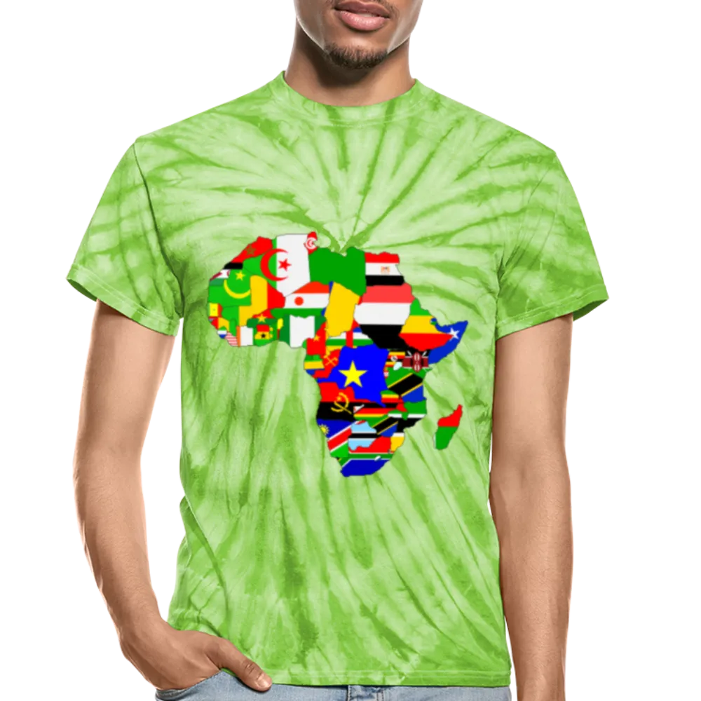 African Flags Unisex Tie Dye T-Shirt