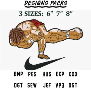 Baki Anime Sport Embroidery Design
