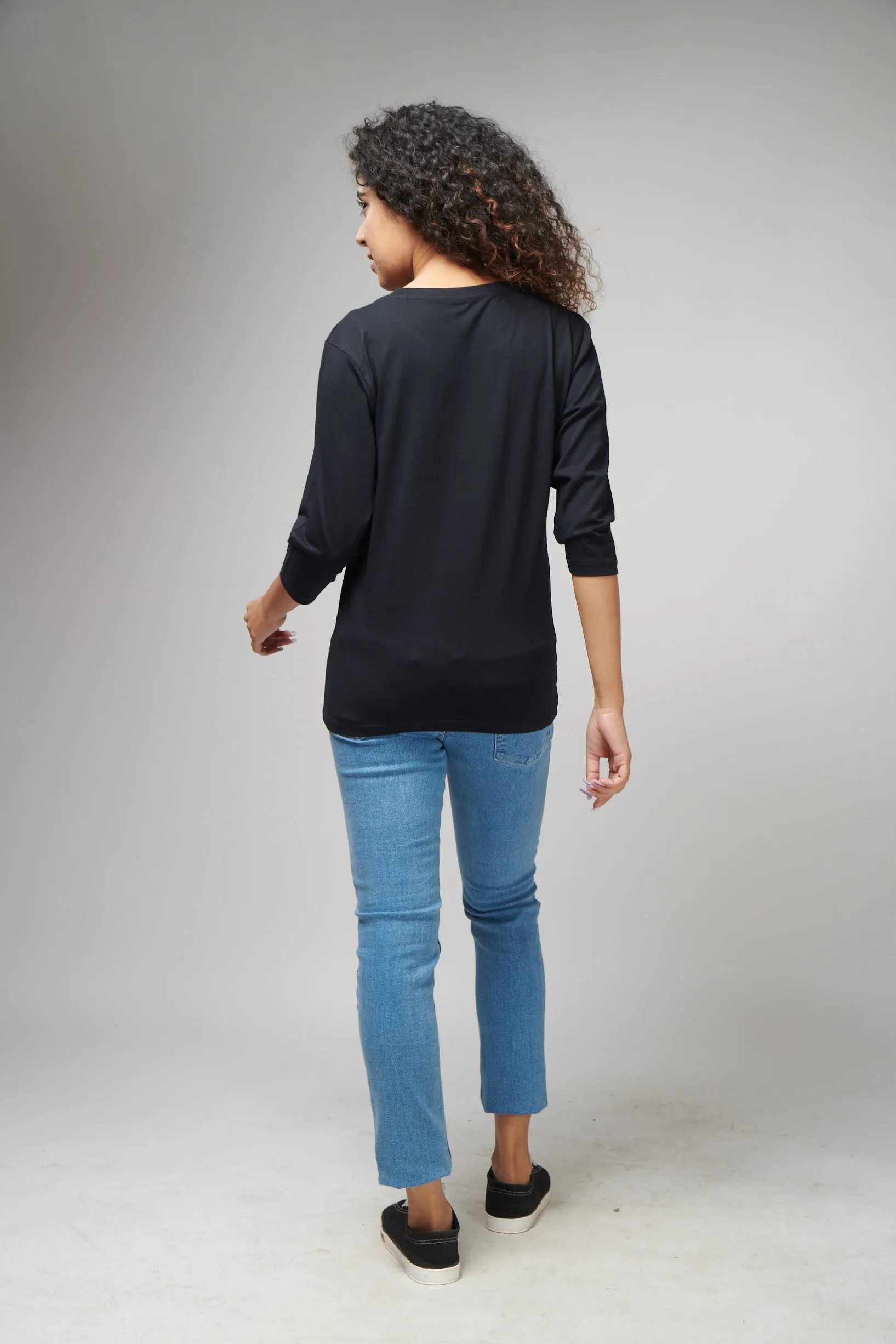 Black 3/4th Sleeve T-Shirt