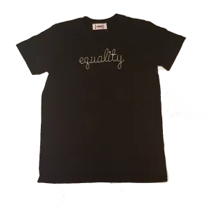 Black Equality Toddler T-Shirt W/ White Embroidery