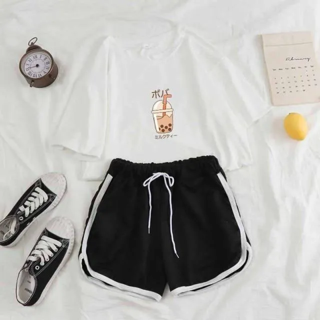 Boba Milk Tea Tee and Shorts Sets