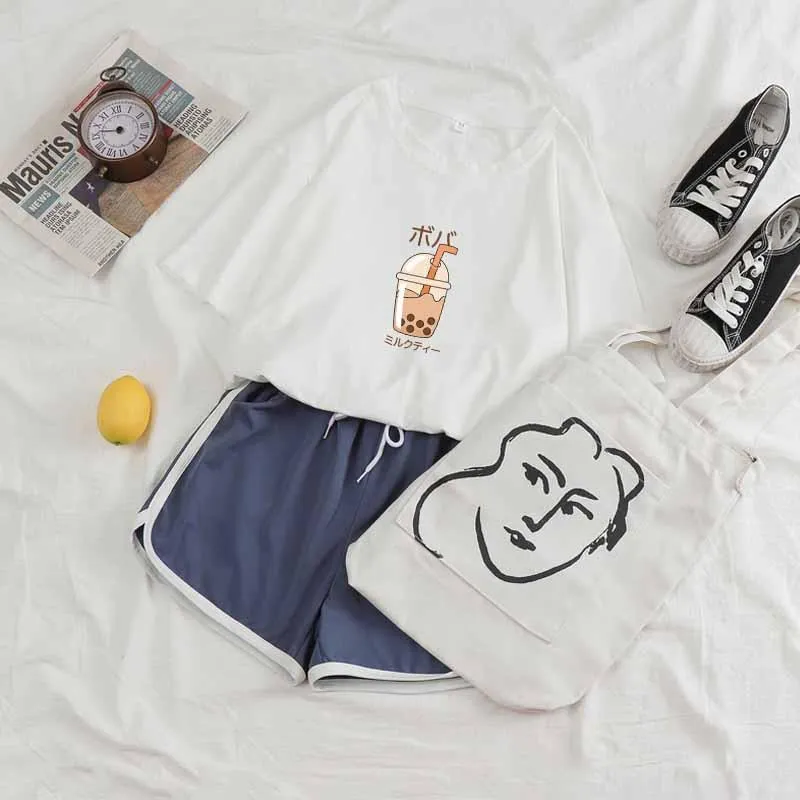 Boba Milk Tea Tee and Shorts Sets