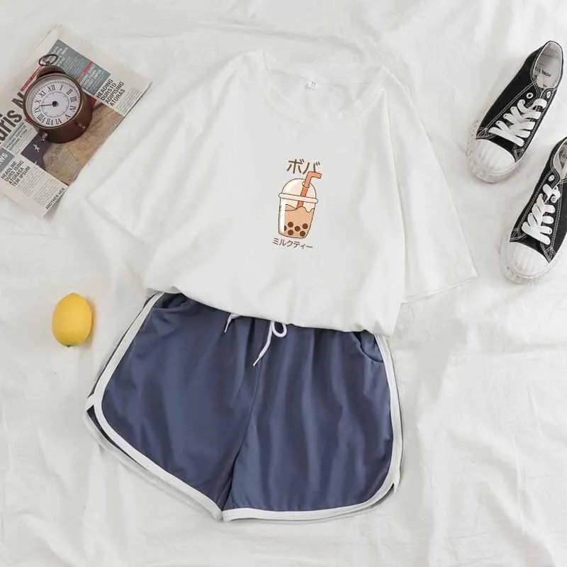 Boba Milk Tea Tee and Shorts Sets