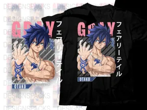 Bold Otaku Anime Gray Graphic Png Digital Download
