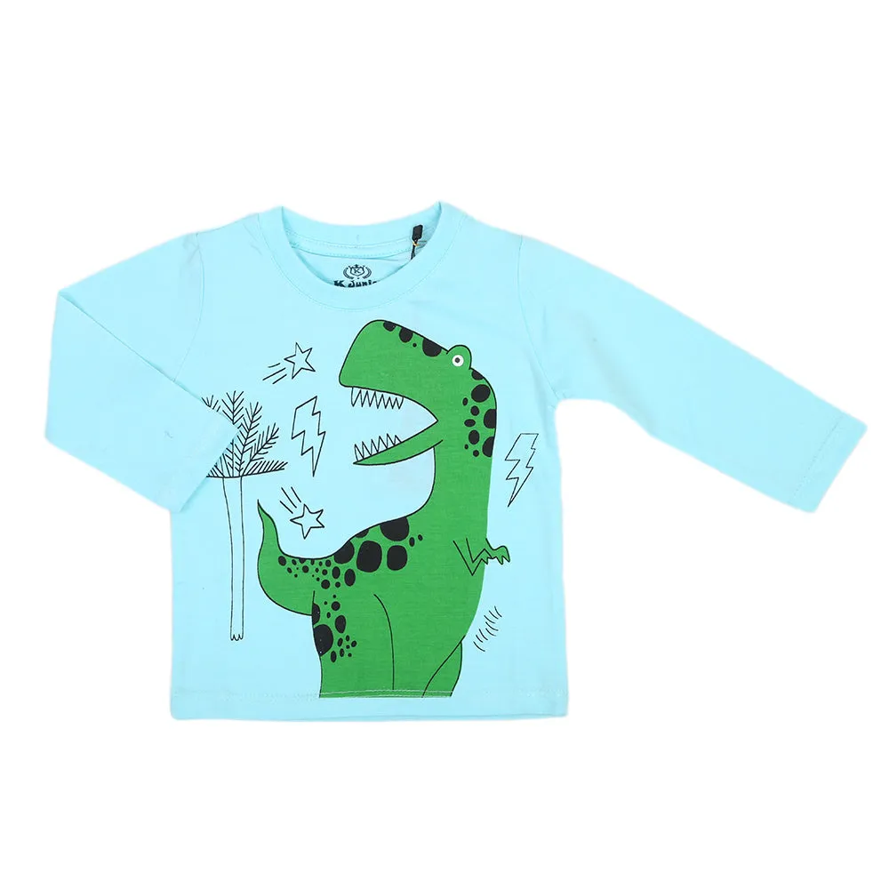 Boys Full Sleeves Jersey T-Shirt - Light Blue
