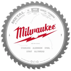 Circular Saw Blade - Milwaukee 8" Metal & Stainless Cutting, 48-40-4515