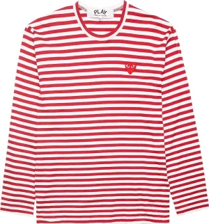 Comme des Garçons PLAY Striped Long-Sleeve T-Shirt 'Red', red