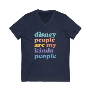 Disney People Are My Kinda People -  Unisex Short Sleeve V-Neck Tee
