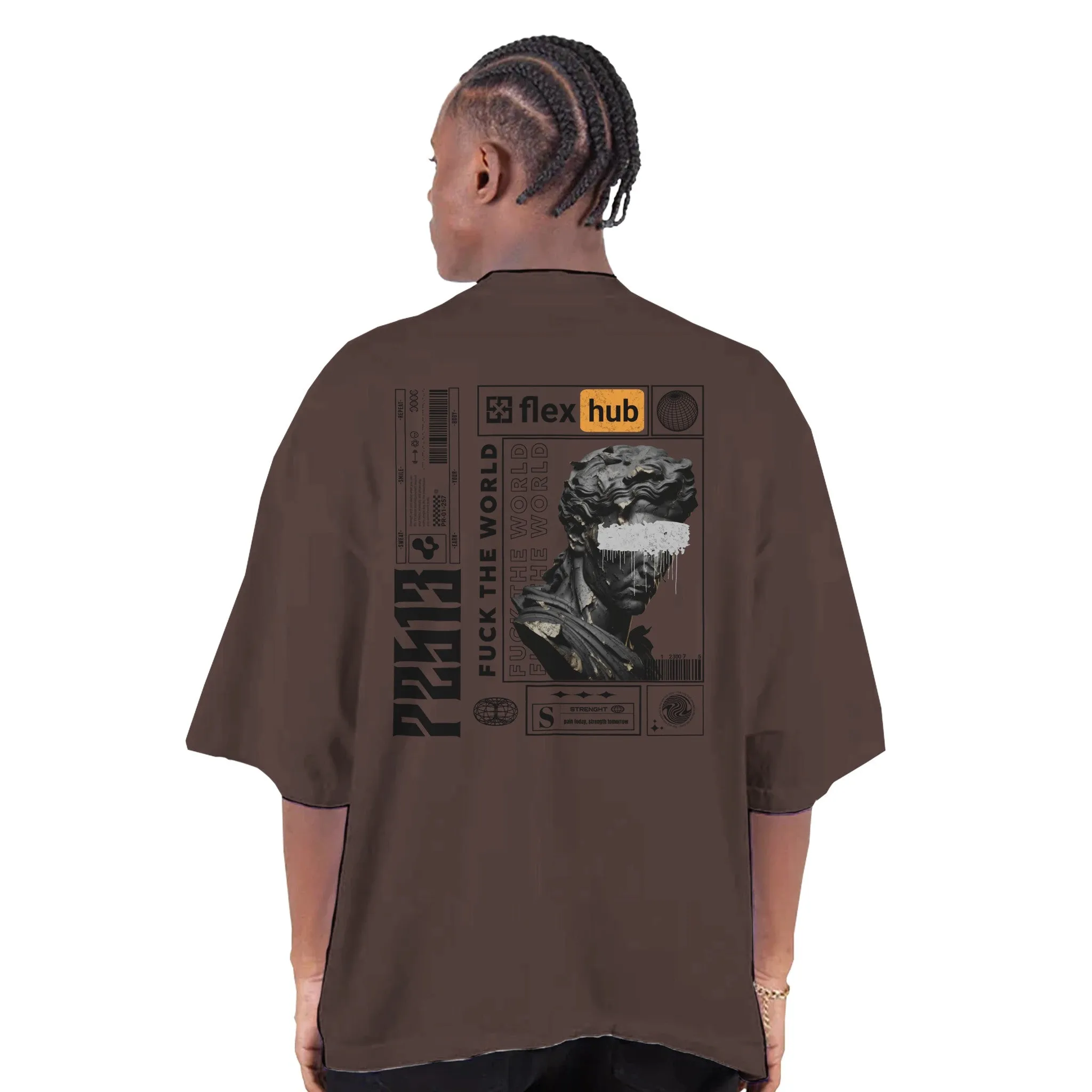 Flex Hub Men's Oversized Drop-Shoulder Crewneck T-Shirt