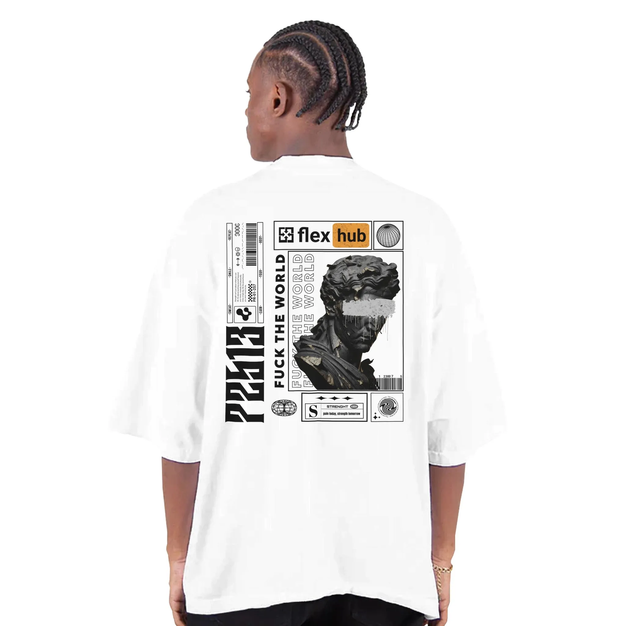 Flex Hub Men's Oversized Drop-Shoulder Crewneck T-Shirt