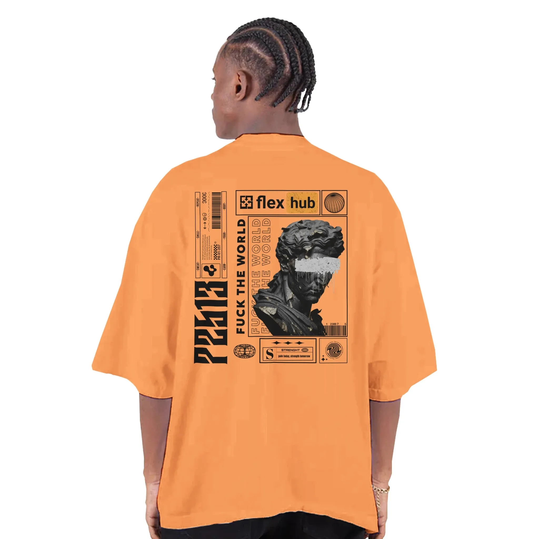 Flex Hub Men's Oversized Drop-Shoulder Crewneck T-Shirt
