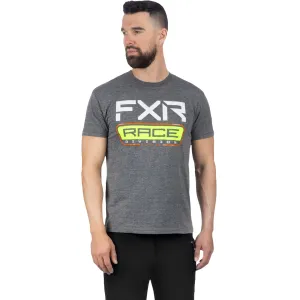 FXR Race Div Premium T-Shirt Charcoal Heather/Hi-Vis Grey