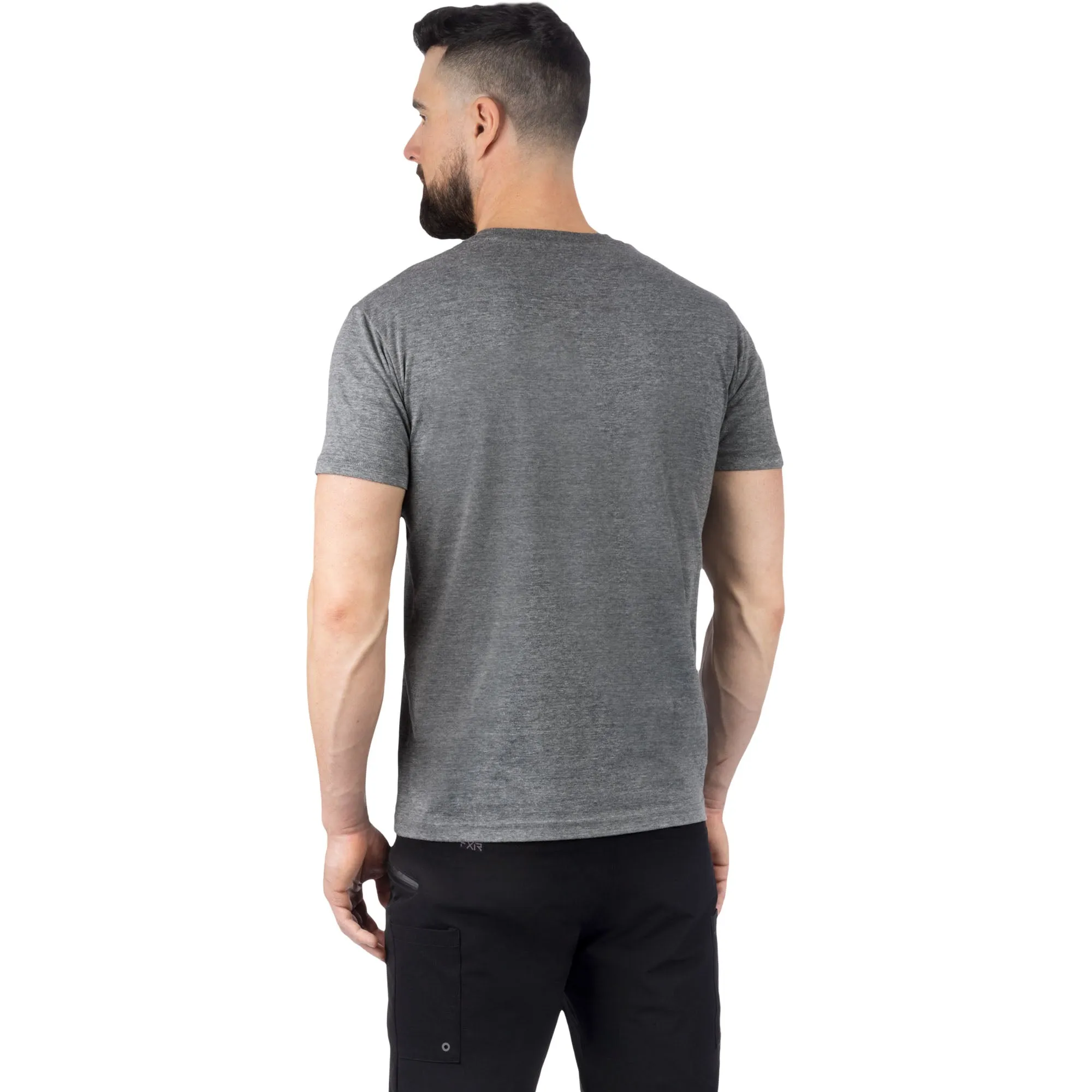 FXR Race Div Premium T-Shirt Charcoal Heather/Hi-Vis Grey