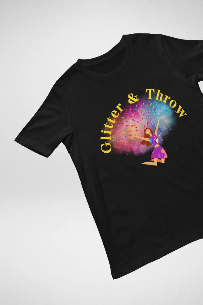 Glitter & Throw Holi T-shirt for women