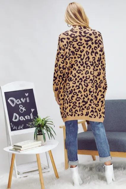 Haily - Leopard Zip Up Cardigan
