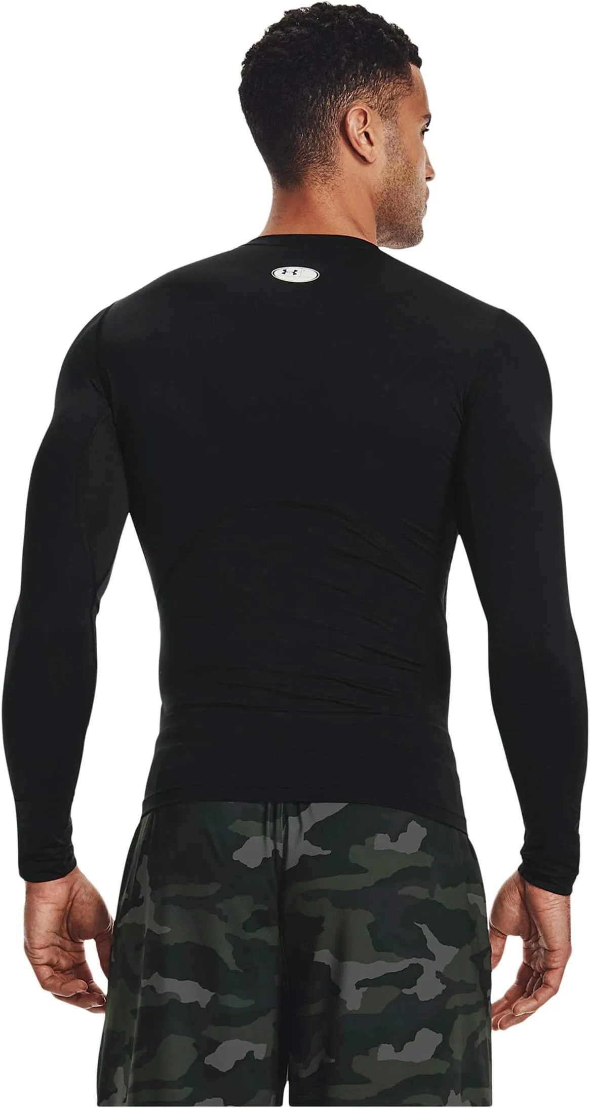 Heatgear Armor Under Armor Compression Long Sleeve, Black/White
