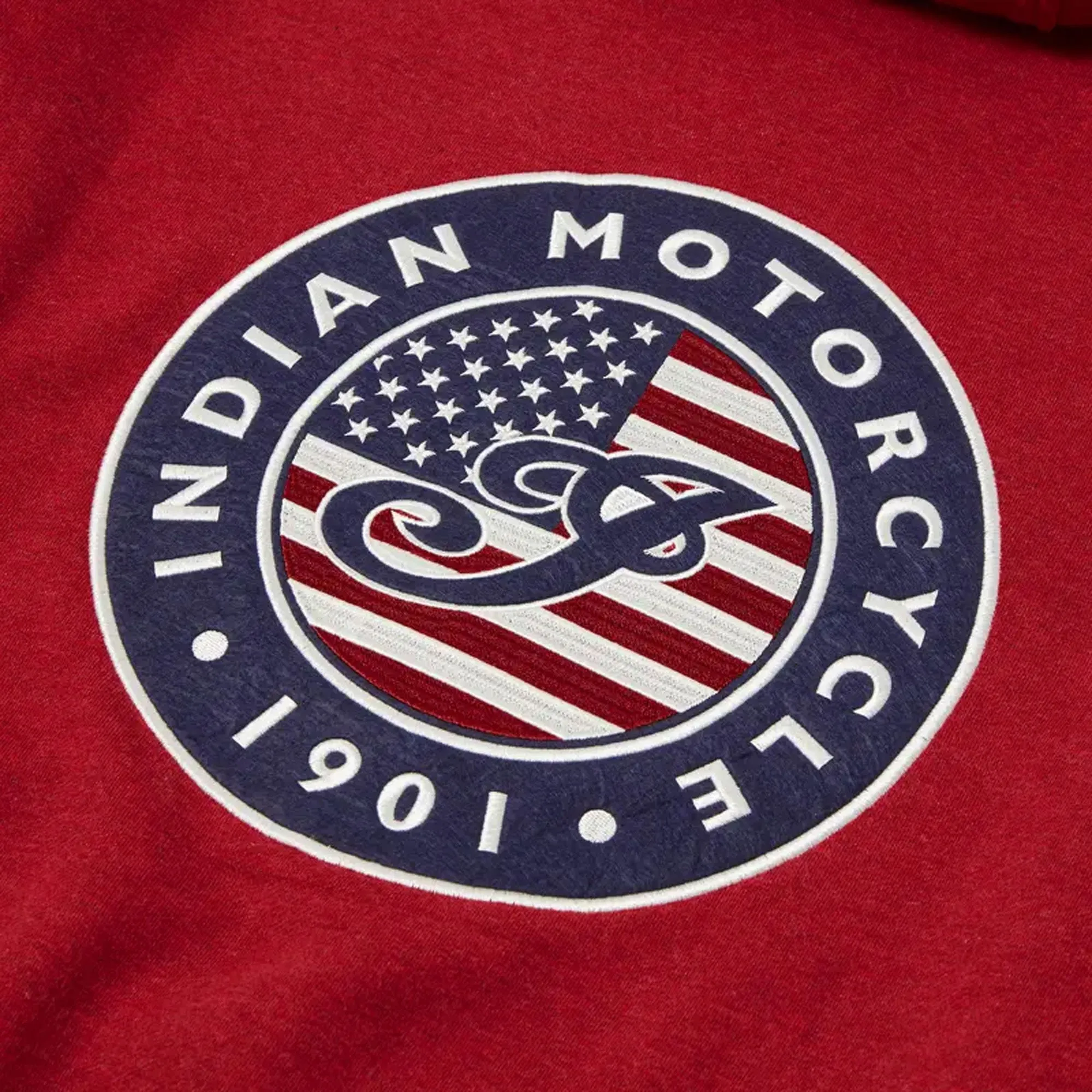 Indian Motorcycle Mens USA Flag Hoodie Red