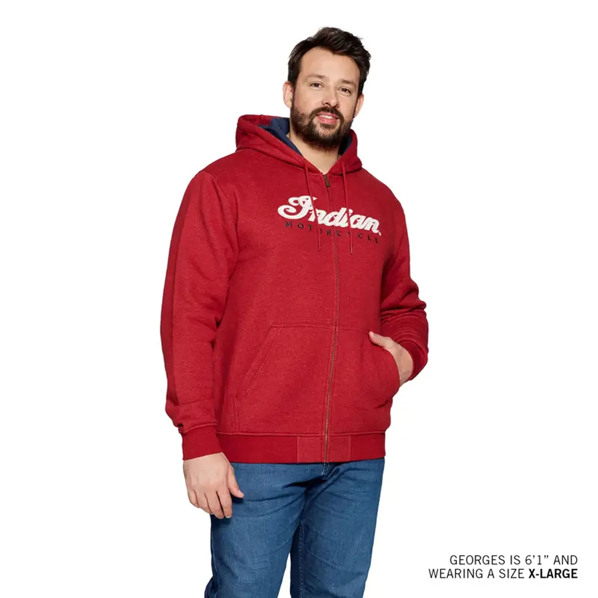 Indian Motorcycle Mens USA Flag Hoodie Red