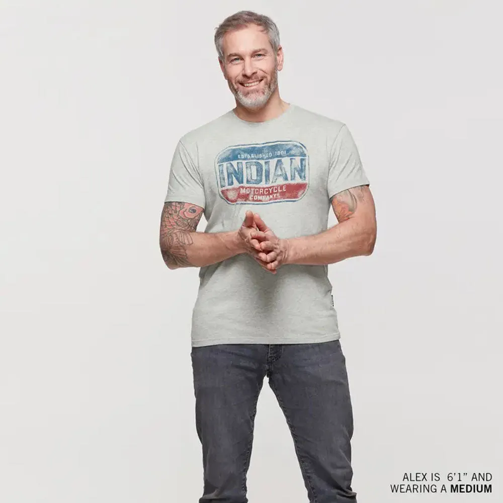 Indian Motorcycle  Polaris Mens Indian Sign T-Shirt Tee Soft Lightweight Comfortable Grey