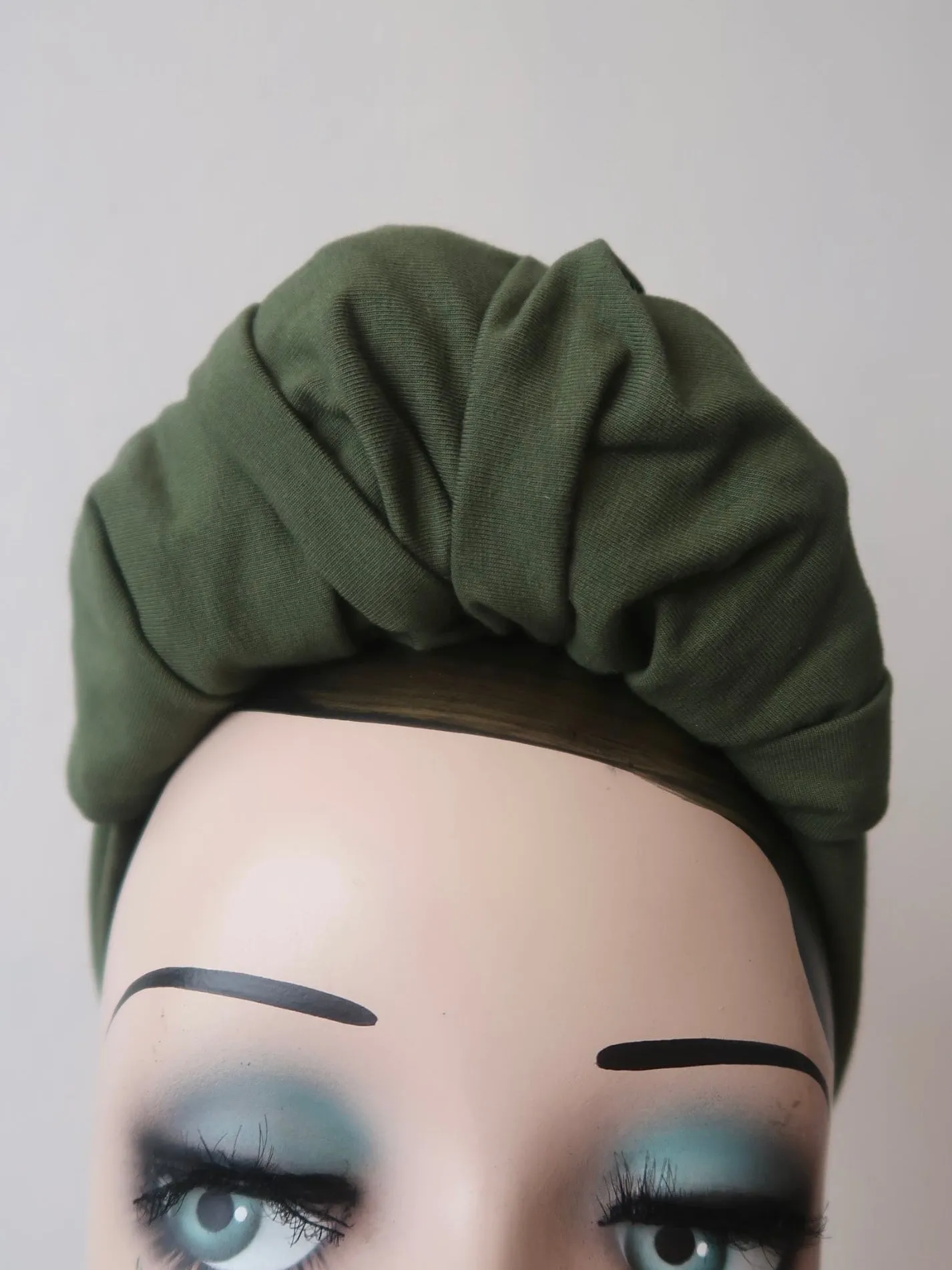 Made To Order: PRINCESS KNOT Vintage Style Pre-tied Headband in in black, white, red, leopard, olive green, mustard, emerald green, light pink, hot pink