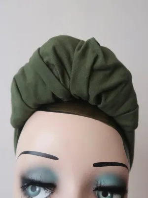 Made To Order: PRINCESS KNOT Vintage Style Pre-tied Headband in in black, white, red, leopard, olive green, mustard, emerald green, light pink, hot pink