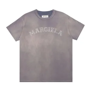 Maison Margiela T-shirt with embroidered logo Lilac