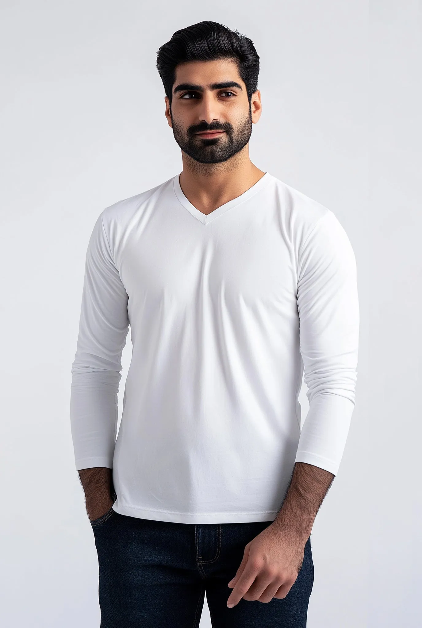 Men's Essential V Neck (Full Sleeves)