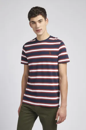 Mens Vintage Stripe T-Shirt in Navy Blue