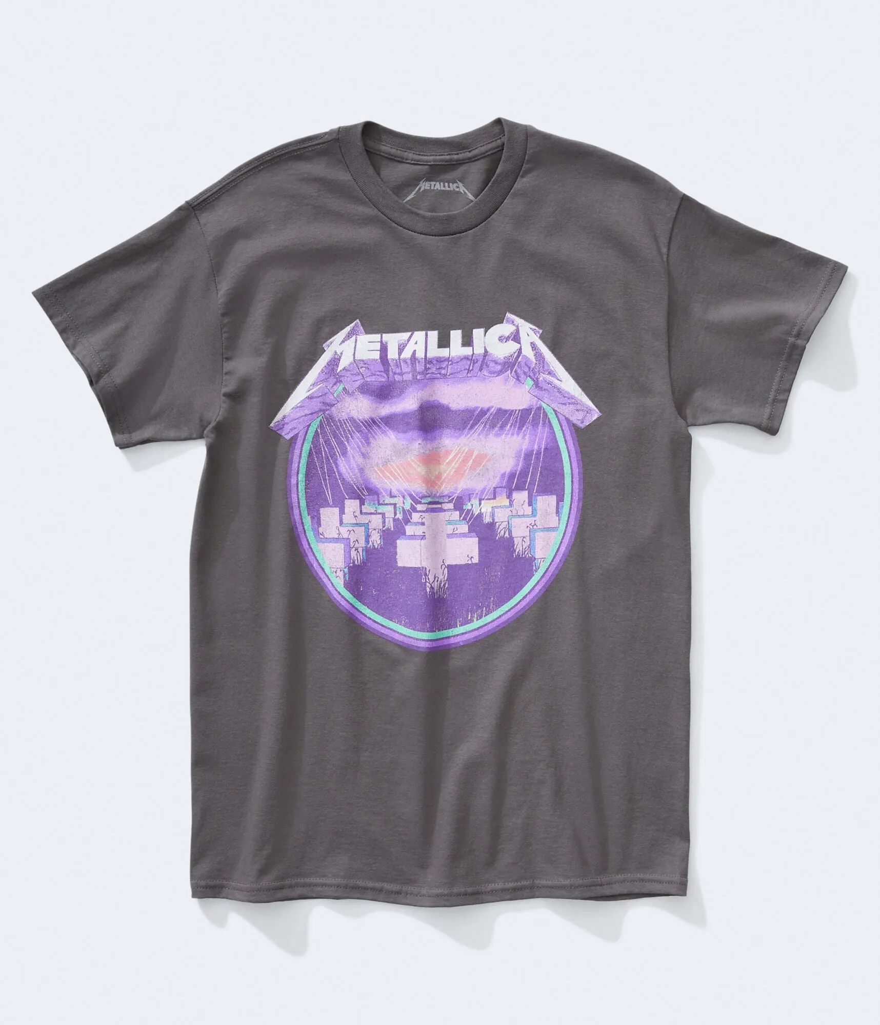Metallica Graveyard Aeropostale Graphic T-Shirt, Gray