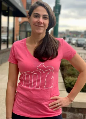 mi Outline Womens V-neck T