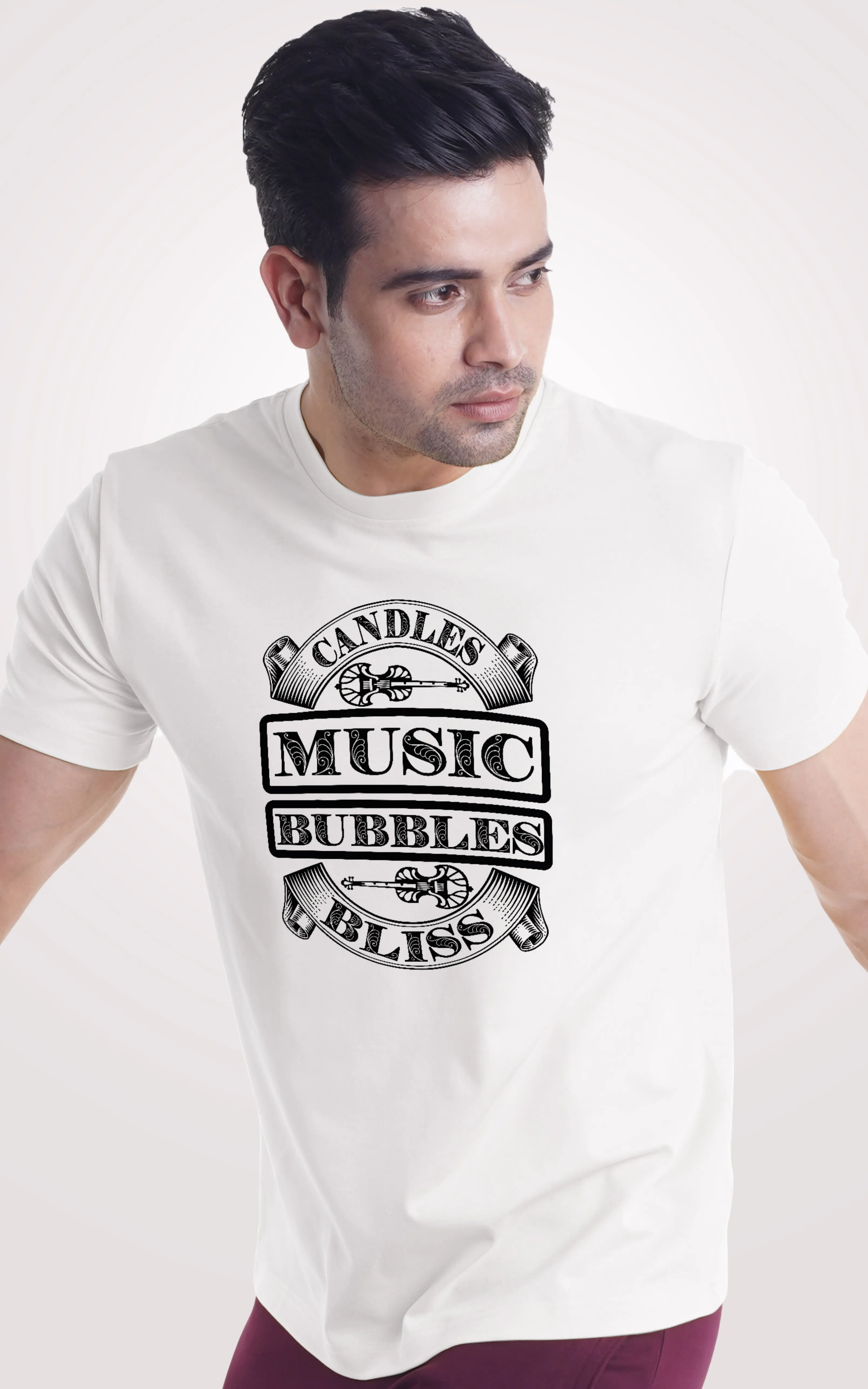 Music Bubbles Half Sleeves T-Shirt