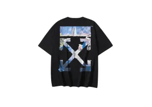 Off-White - Printed Art Paint Black T-Shirt