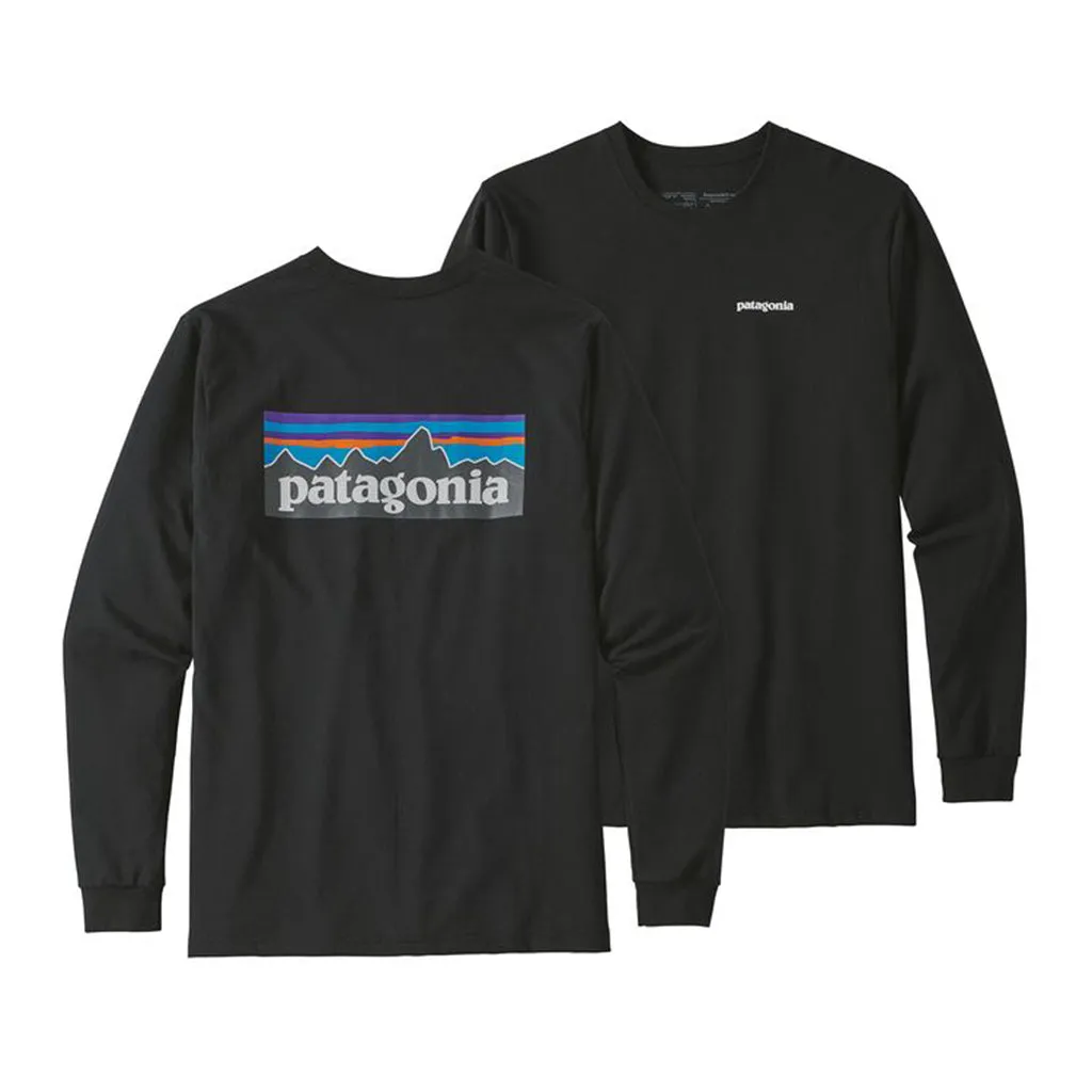 Patagonia L/S P-6 Logo Responsibili Tee - Black 38518