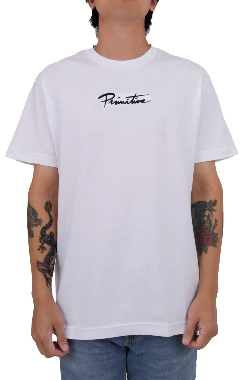 Primitive x My Hero Academia Katsuki Bakugo Dirty P Graphic Tee - White