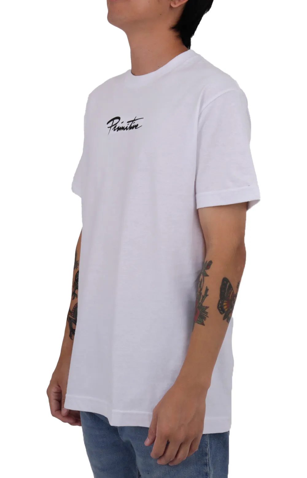Primitive x My Hero Academia Katsuki Bakugo Dirty P Graphic Tee - White
