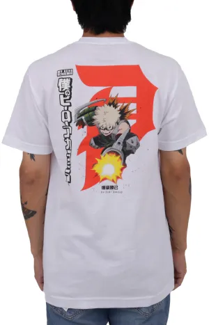 Primitive x My Hero Academia Katsuki Bakugo Dirty P Graphic Tee - White