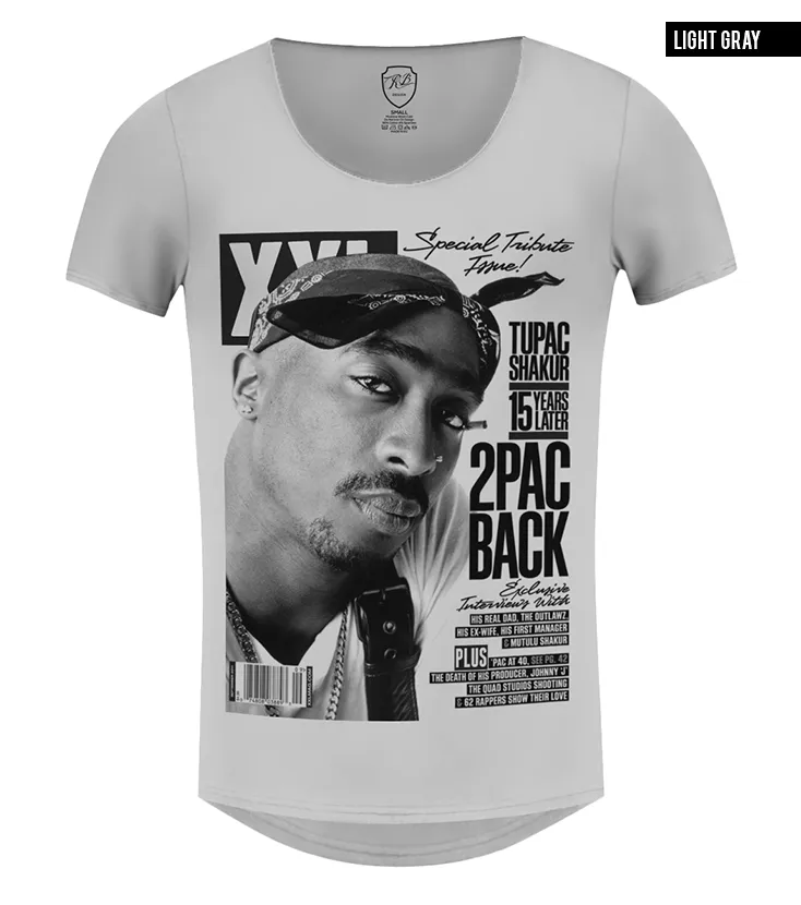 Rare Men's 2pac T-shirt Khaki Gray Beige Hip Hop Graphic Tee / Color Option / MD745