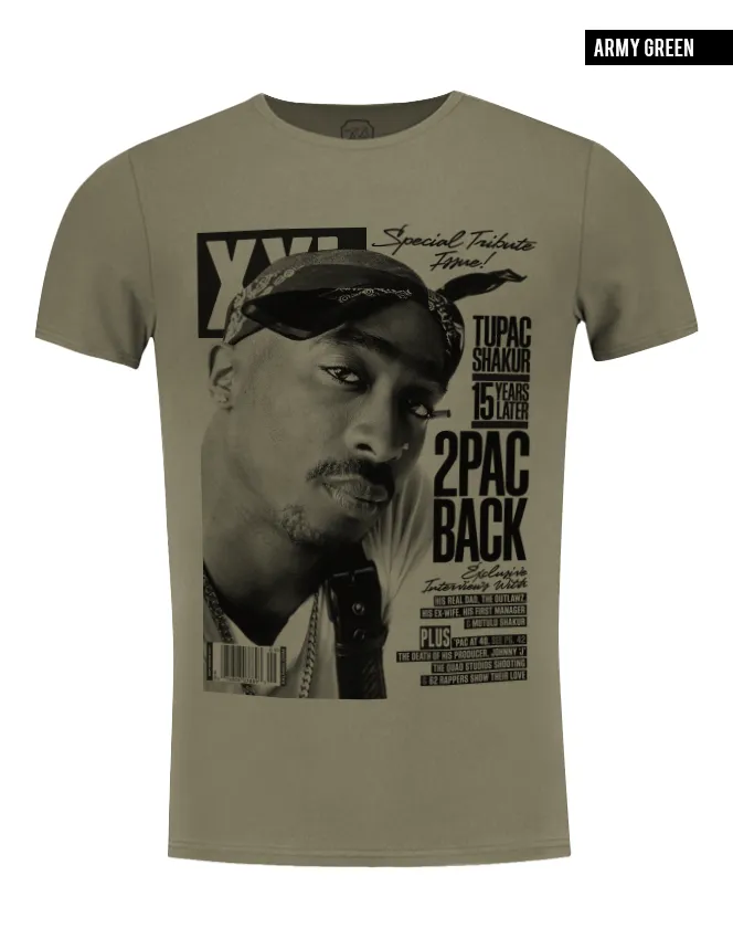 Rare Men's 2pac T-shirt Khaki Gray Beige Hip Hop Graphic Tee / Color Option / MD745