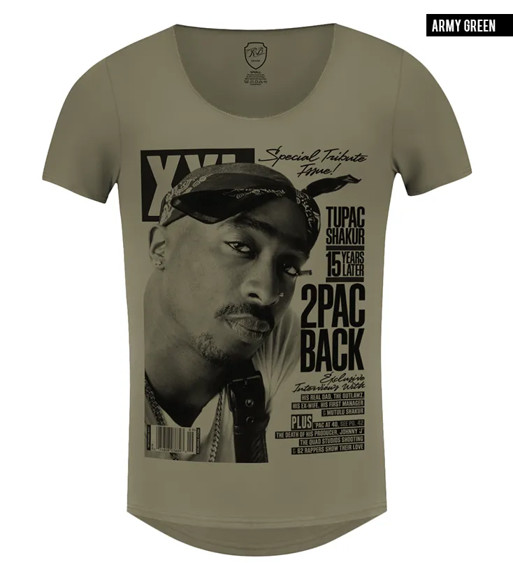 Rare Men's 2pac T-shirt Khaki Gray Beige Hip Hop Graphic Tee / Color Option / MD745