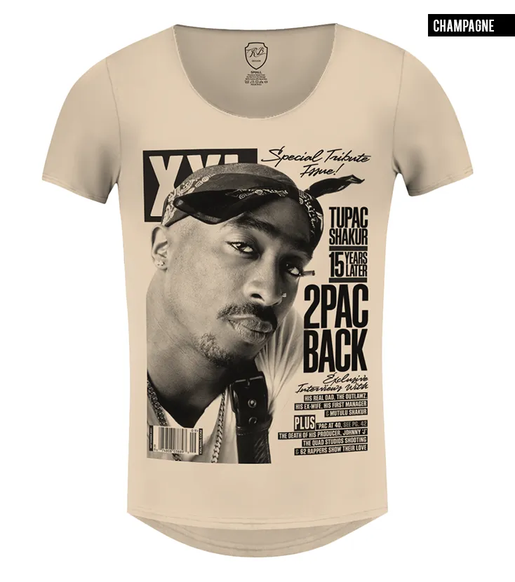 Rare Men's 2pac T-shirt Khaki Gray Beige Hip Hop Graphic Tee / Color Option / MD745