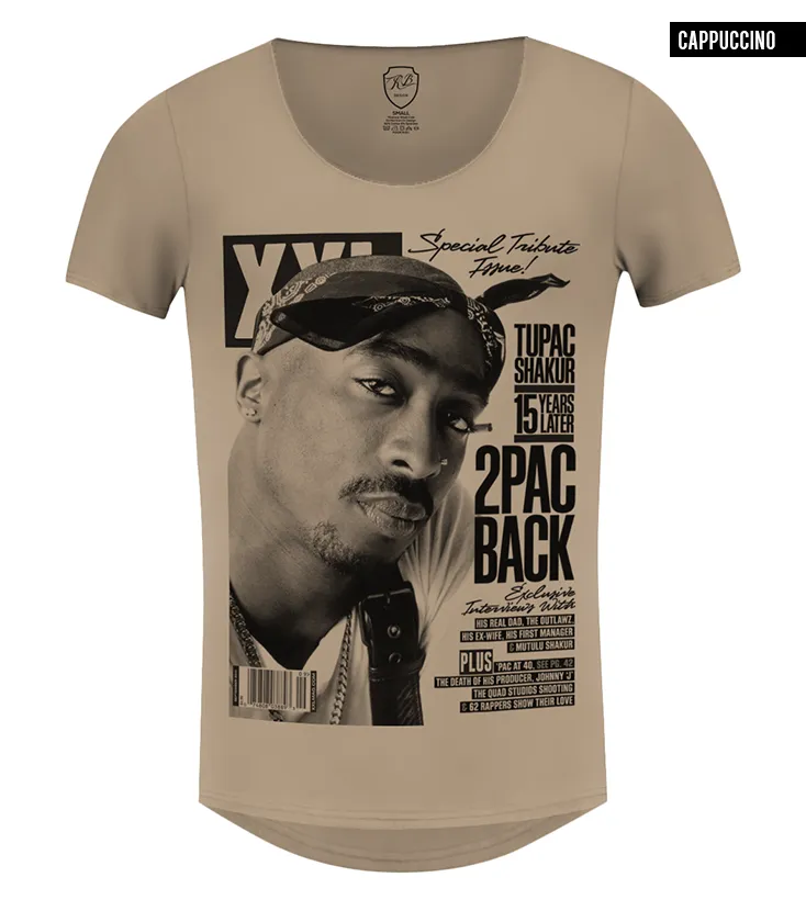 Rare Men's 2pac T-shirt Khaki Gray Beige Hip Hop Graphic Tee / Color Option / MD745