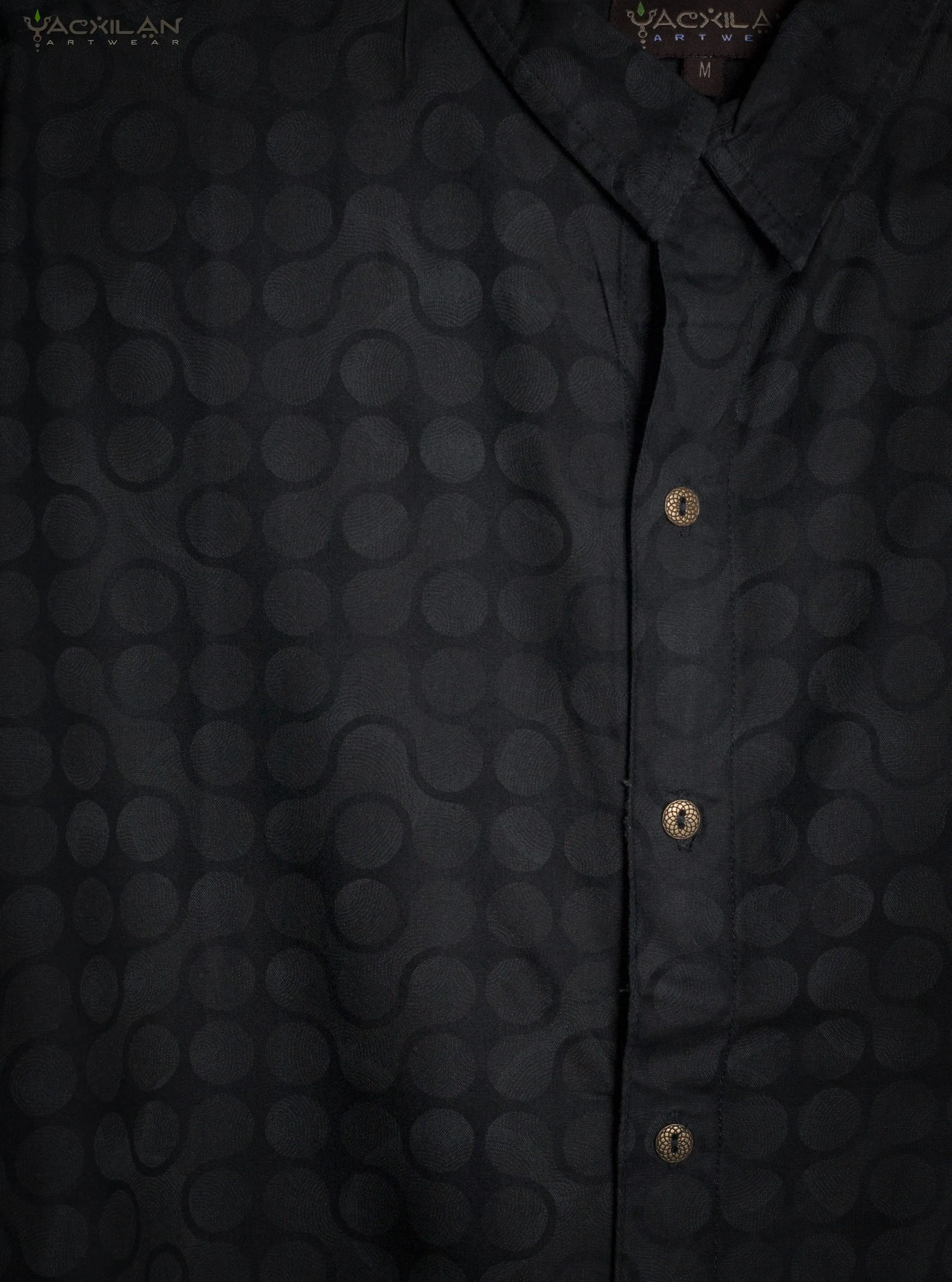 Shirt Men Half Sleeves / Viscose - Grey ORGANIC TETRIS