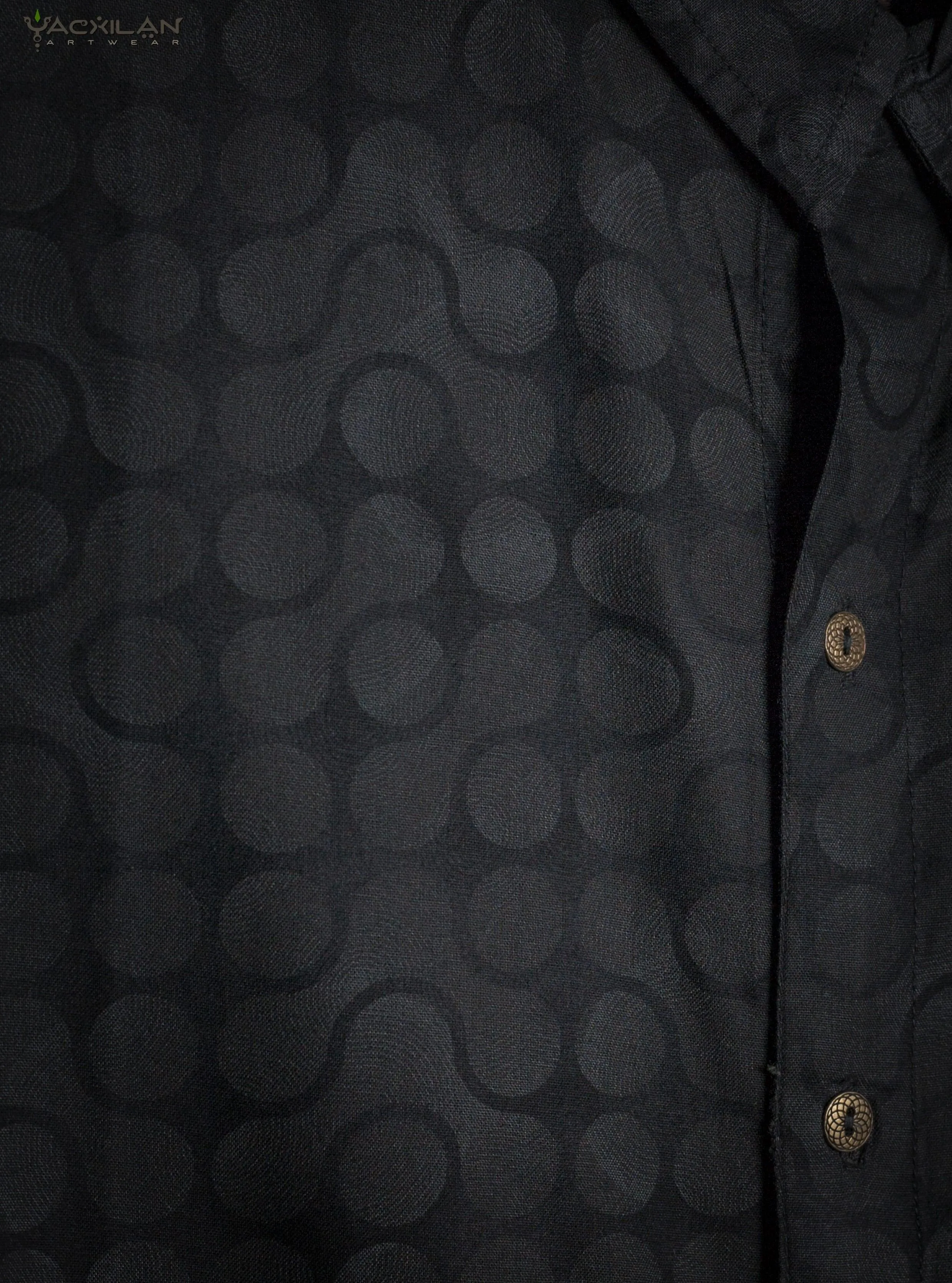 Shirt Men Half Sleeves / Viscose - Grey ORGANIC TETRIS
