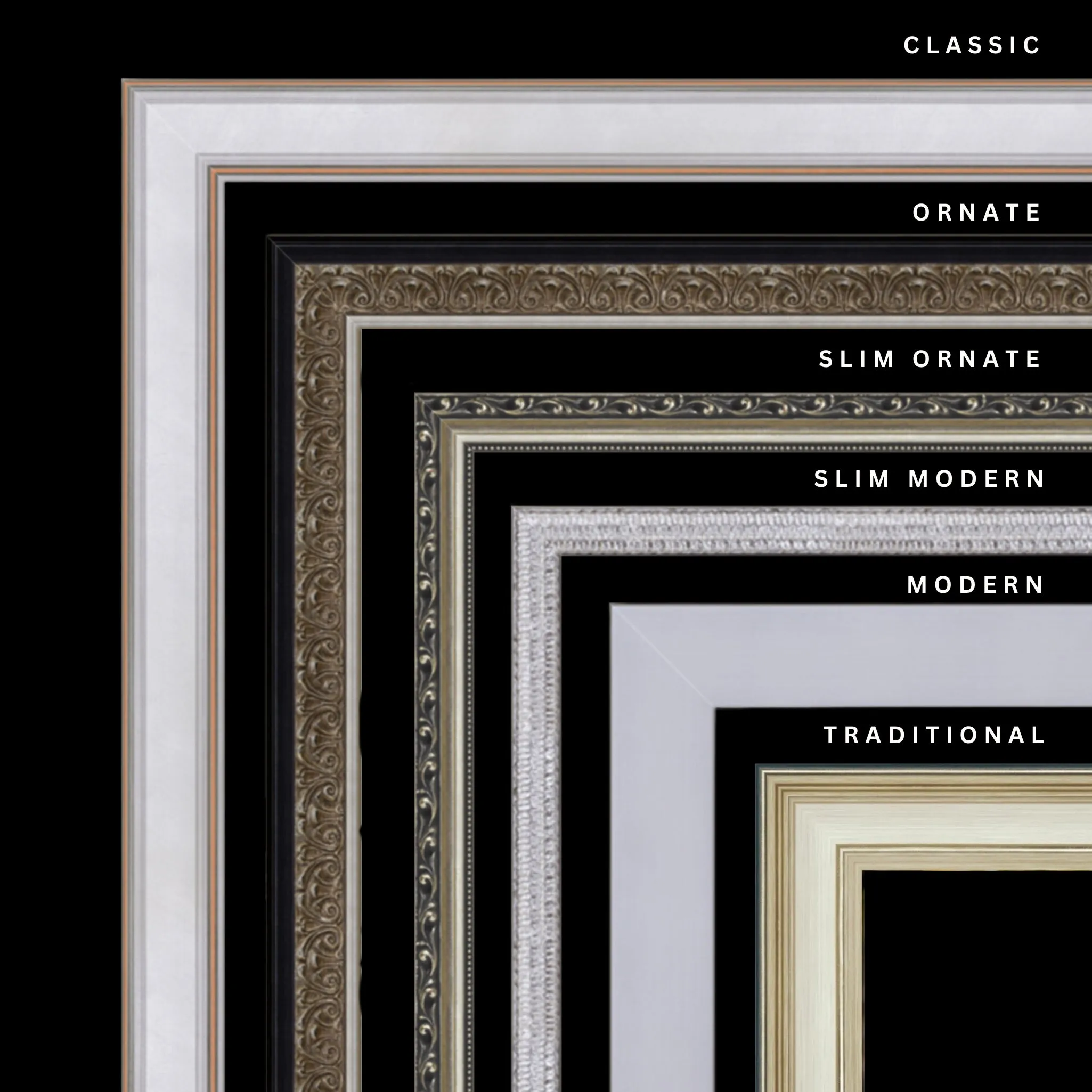 Silver 42x40 Picture Frame Ornate Traditional Classic Antique