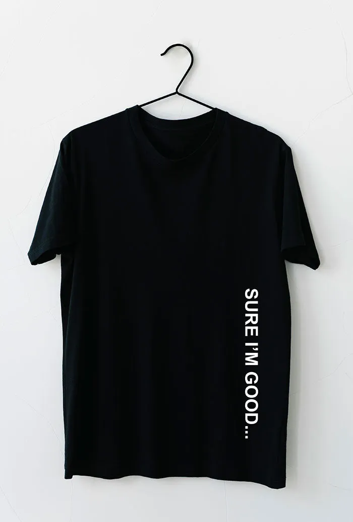 Vertical Text Printed T-Shirt, Unisex Black and White T-Shirt with custom Text Vinyl Print, Vinyl Transfer T-Shirt