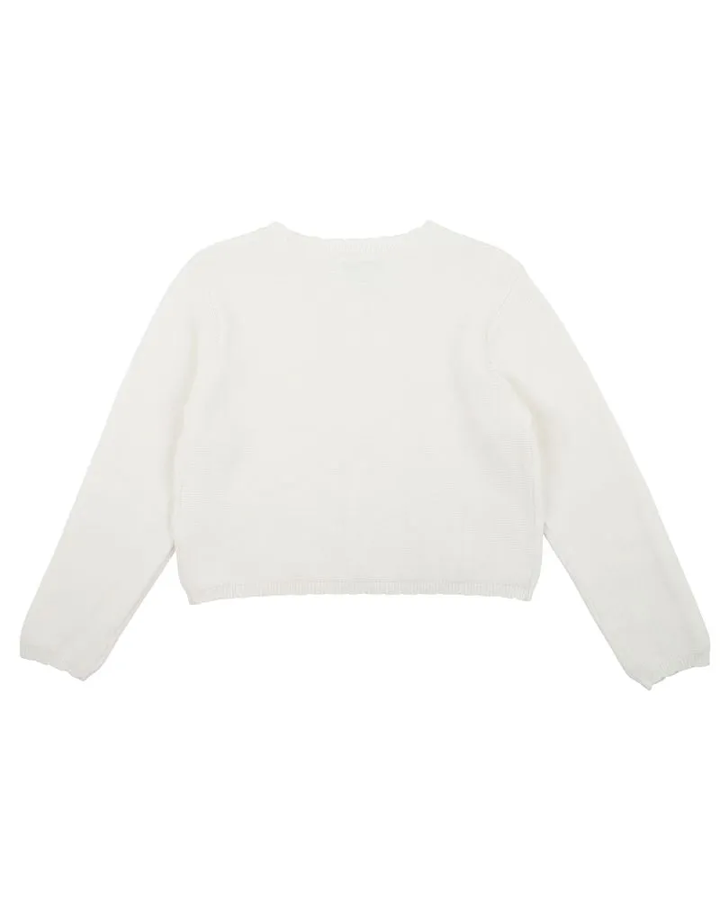 White Scalloped Edge Cardigan